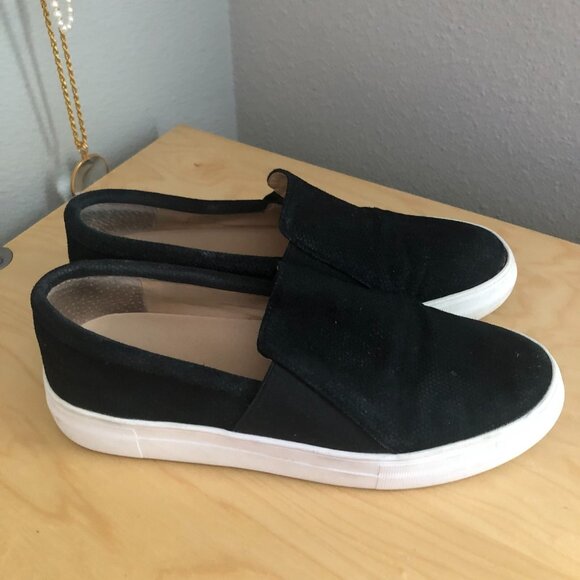 Vince Camuto Korli Suede Slip On Sneakers Women's size US 8.5 Black Platform - Picture 4 of 10